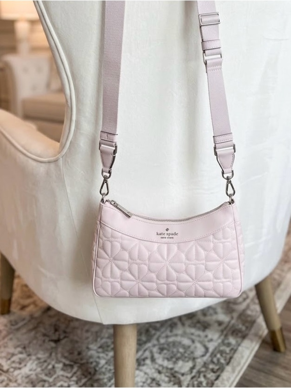kate spade Quilted Crossbody Bag in Pale Pink